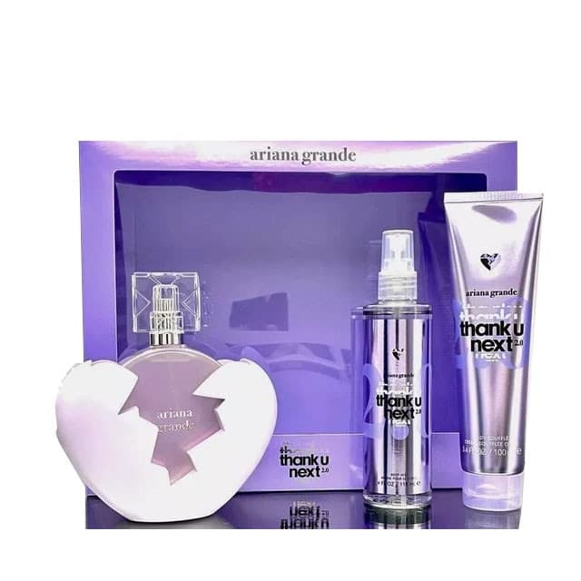 ARIANA GRANDE THANK YOU NEXT 2.0 3.4OZ EDP + BODY MIST + BODY SOUFFLE