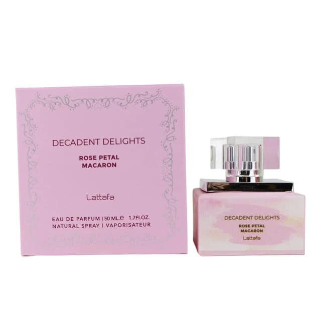 LATTAFA DECADENT DELIGHTS ROSE PETAL MACARON 1.7