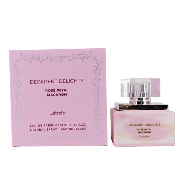 LATTAFA DECADENT DELIGHTS ROSE PETAL MACARON 1.7